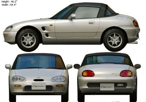 Suzuki Cappuccino (1991) (Suzuki of Cappuccino (1991)) are drawings of the car